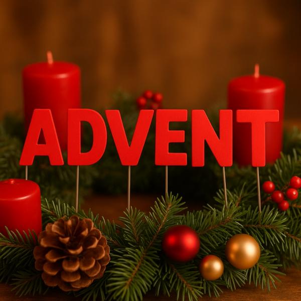 Dekoration Weihnachtsbriefausstecher ADVENT silber 8 cm