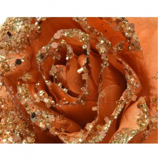 Everlands Rose auf Clip orange 14,5 cm