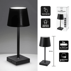 LED Tischleuchte, Batterie, schwarz, S, ca. 26cm