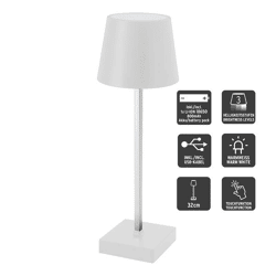 LED Tischleuchte, USB, weiß, M, ca. 32cmH