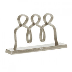 Licht & Wohnen Skulptur Menschen nickelfarbig 38 cm