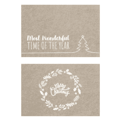 Felt placemat Christmas 2/s, 45x30cm cream