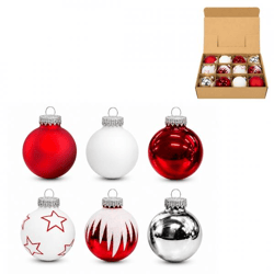 Weihnachtskugeln Glas 8 cm Satz von 12