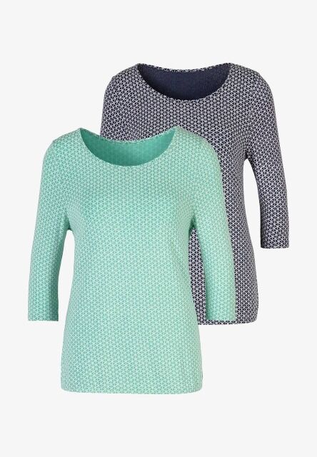 Ab 2,30 €/Stk. Damen-Langarmshirts Kategorie A, 2 zum Preis von 1, Größen 38-56, Sommer Frühling Herbst, Lagerware