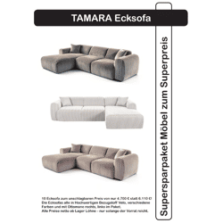 Möbelpaket zum Superpreis Ecksofa Tamara verschiedene Farben