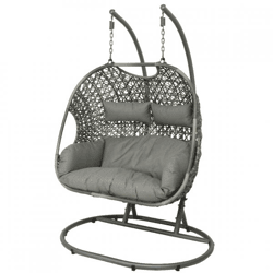 (R) Eiersessel Hängesessel Palermo hellgrau 196 cm