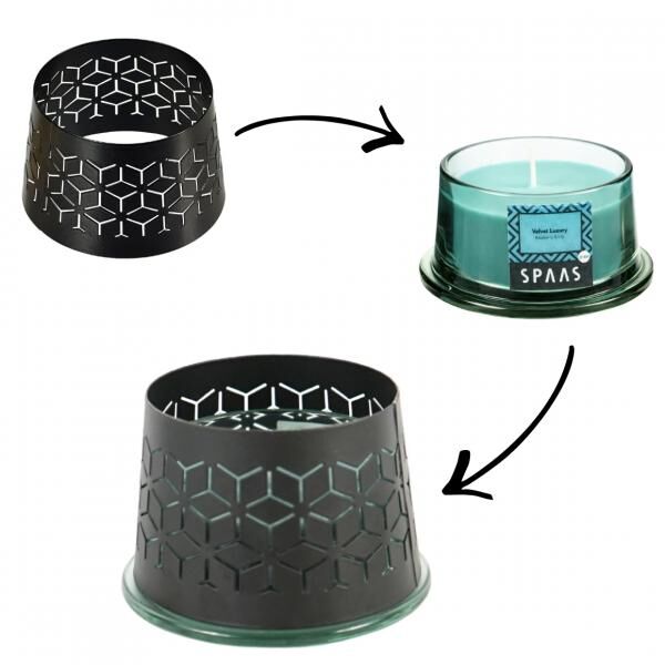 (R) Spare cap for candles Lace black 8,5 cm