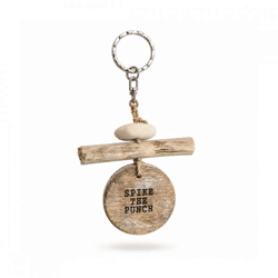 Key ring Spike the Punch wood natural 13 cm