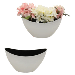 Decorative bowl, oval, silver/black, S, approx. 24x10x14cm