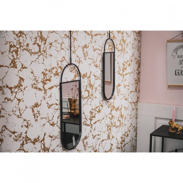 Housevitamin Wandspiegel Metall schwarz 60 cm 2er Set