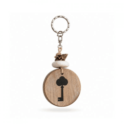 Key ring Key wood natural 13 cm