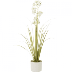 J-Line artificial plant Allium in pot white 90 cm