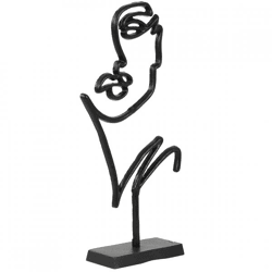 Light & Living sculpture Face matte black 48 cm