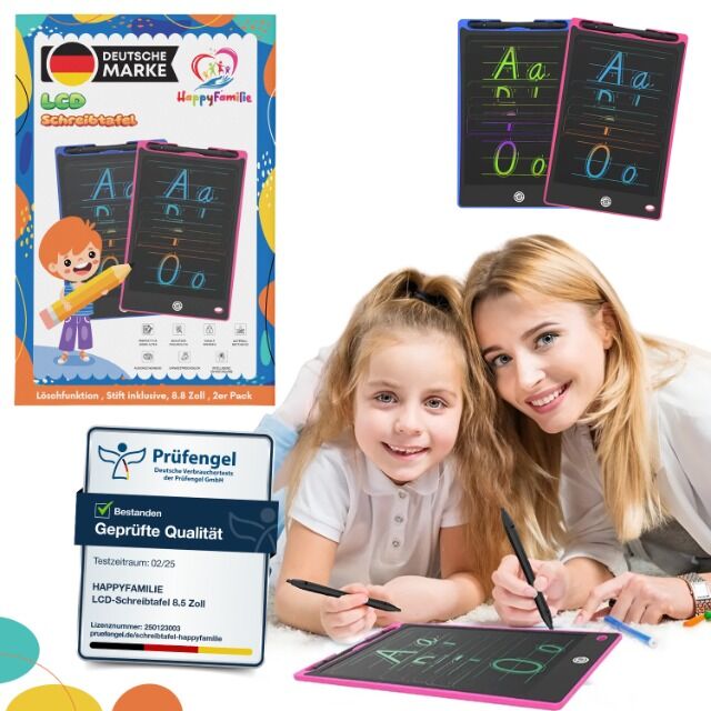 1.300x LCD-Schreibtafel für Kinder – 2er Pack (8,5 Zoll) – Neuware OVP