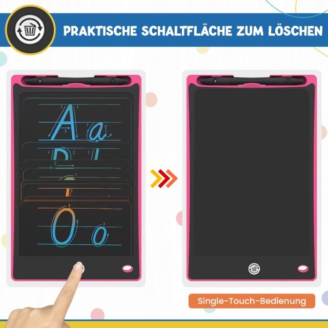 1.300x LCD-Schreibtafel für Kinder – 2er Pack (8,5 Zoll) – Neuware OVP