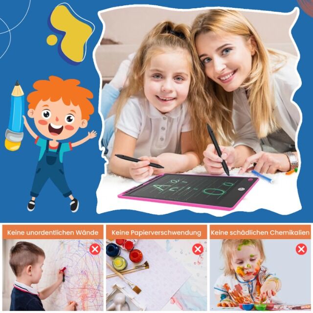 1.300x LCD-Schreibtafel für Kinder – 2er Pack (8,5 Zoll) – Neuware OVP