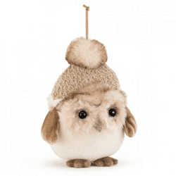 J-Line Weihnachtsaufhänger Eule beige/braun 17 cm