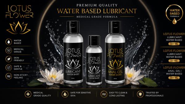 Lotusblume 3er Pack Gleitmittel auf Wasserbasis - 150 ml Anal / 150 ml neutral / 60 ml neutral