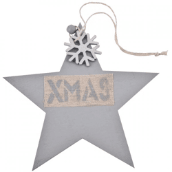 Anhänger Weihnachten XMAS grau 32 cm