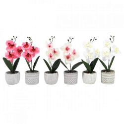 Künstliche Orchidee im Topf 28 cm 6 Stück sortiert