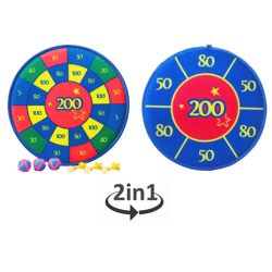 Solex Sports doppelseitige Dartscheibe für Kinder mit Klettbällen und Klettpfeilen