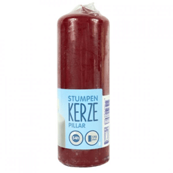 Stumpfe Kerze rot 6 x 17 cm