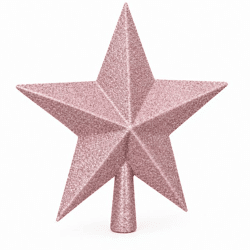 Weihnachtsbaumspitze Stern Glitzer rosa 23 cm