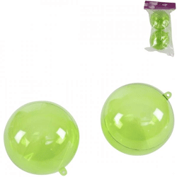 Pendant ball green 10 cm set of 2