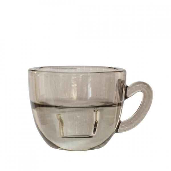 Kerzenleuchter Kaffee Glas grau 8 cm