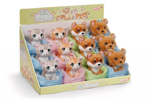 Little Paws - Kuscheltiere 12 cm - 4 - fach sortiert im Thekendisplay