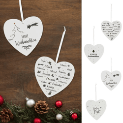 Pendant wood, heart, 4/s, 13,5x13,5cm
