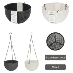 hanging basket, rattan, 2/s, approx. 23cmD