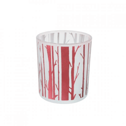 Countryfield Teelichthalter Birke rot metallic 8 cm