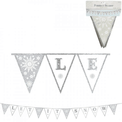 Fahnenlinie Let it Snow Textil 3 m