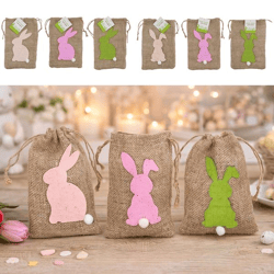 Gift bag Easter jute 6/s 12 x17,5cm
