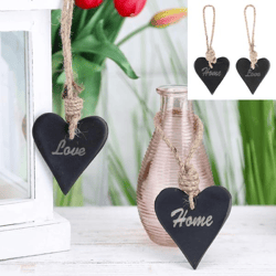 Hanger heart, black, 2/s, S, approx. 8cmH