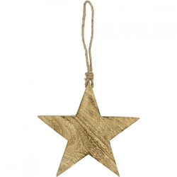 Pendant Star mango wood 19 cm