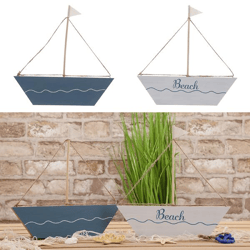 Wooden deco boat, 2/s, L, ca.25cm