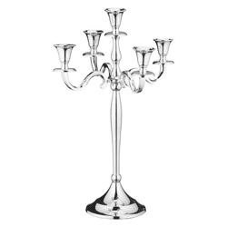Kerzenleuchter 5 Arm, silber, ca.43cmH