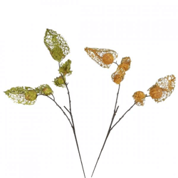 Künstlicher Zweig Physalis Seide 70 cm 2 Stück sortiert