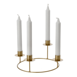 Stick candle holder Advent wreath DIY, gold, S, approx. 25x10cm