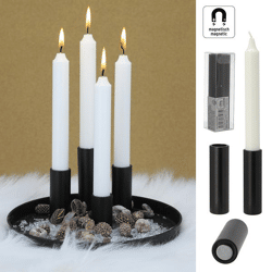 Stick candle holder with magnet, black, L, 2.8x10cm