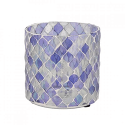 Tealight holder Mosaic M purple 10 cm
