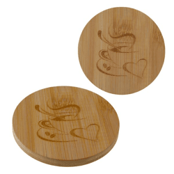 Coaster round bamboo, 10cmD