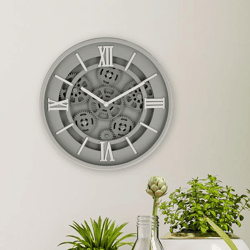 Wall clock cogwheel, gray, ca.30cmD