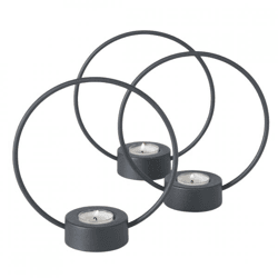 Boltze home Teelichthalter Rumba schwarz 19 cm Satz von 3