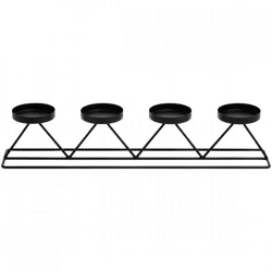 Candlestick metal black 60 cm