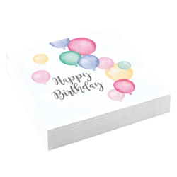 Happy Birthday Pastel - 20 Servietten - 33 x 33 cm