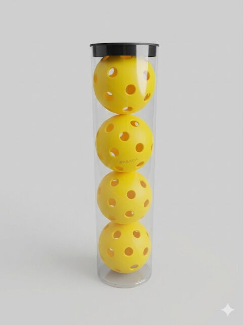 Kasaca pickleball set of 4 balls with 26 holes each, 74 mm diameter