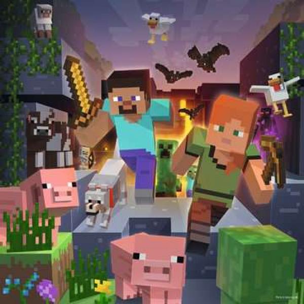 Minecraft Biomes - Puzzle - 3 x 49 Teile